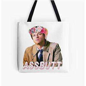 Supernatural Bags - Castiel Assbutt Flower Crown All Over Print Tote Bag