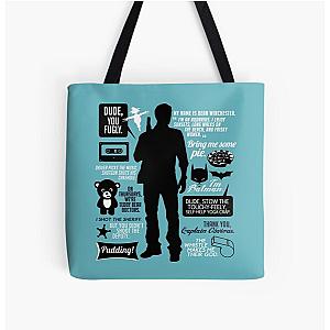 Supernatural Bags - Dean Winchester Quotes All Over Print Tote Bag
