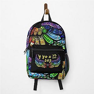 Supernatural Backpacks - Destiel DeanCas Spanish Wings "y yo a ti" (Stained Glass Rainbow) Yellow Backpack