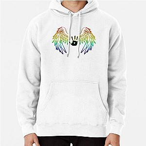 Supernatural Hoodies - Supernatural: Rainbow Angel Wings With Handprint Pullover Hoodie