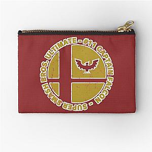 Captain Falcon Main - Super Smash Bros. Ultimate Character Emblem - Worn Logo Zipper Pouch