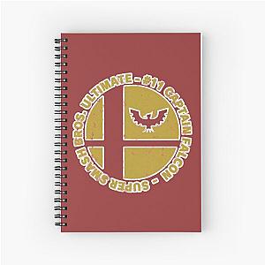 Captain Falcon Main - Super Smash Bros. Ultimate Character Emblem - Worn Logo Spiral Notebook