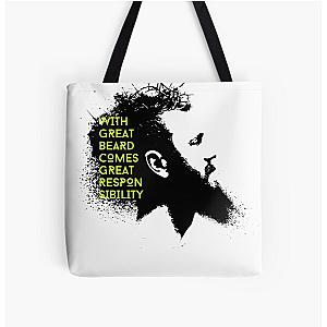 beard hipster swag portrait man cool responsibly All Over Print Tote Bag