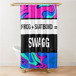 Frog skateboard = swagger shower curtain