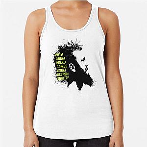 Bearded Hipster Man Portrait Responsibility Racerback Tank Top