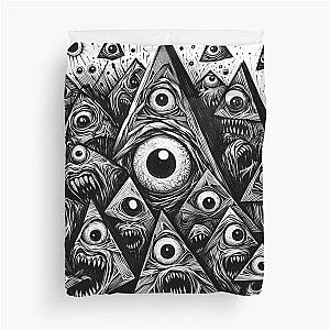 Tri-Eye Swarm - Sinister Triangle Creatures Aesthetic, Trendy, Viral Drop 2025 Duvet Cover