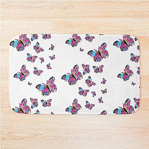 Butterflies, watercolor art, Bath Mat