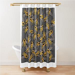 Honey bee shower curtain