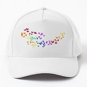 Swarm of rainbow butterflies cap