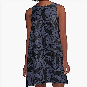 Rat Swarm Blue A-Line Dress