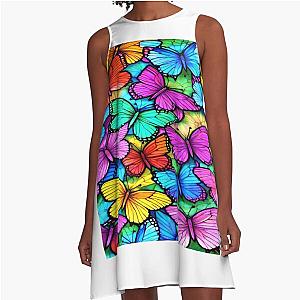 Swarm of Butterflies A Line Dress