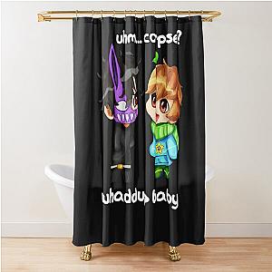 Corpse Husband and Sykkuno Chibi Shower Curtain