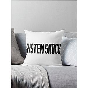 System Shock Logo Black Throw Pillow