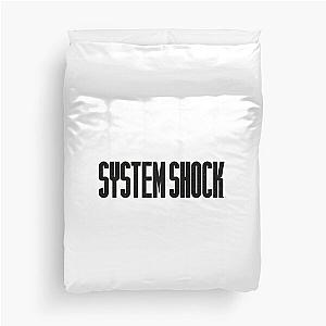 System Shock Logo Black Duvet Cover