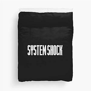 System Shock Logo White Duvet Cover