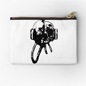 Cyborg Warrior Woodcut (Black) - System Shock Zipper Pouch