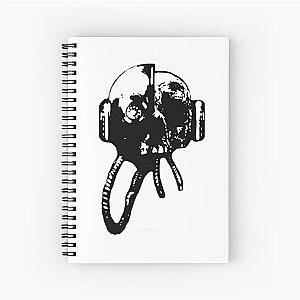 Cyborg Warrior Woodcut (Black) - System Shock Spiral Notebook