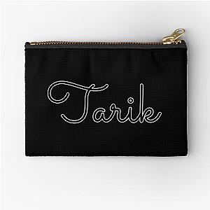 Writing Tarik Name Label (Black) Zipper Pouch