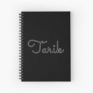 Writing Tarik Name Label (Black) Spiral Notebook