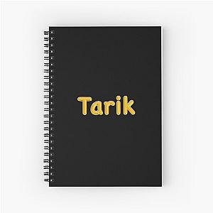 Golden Balloon Tarik Name Label (Black) Spiral Notebook