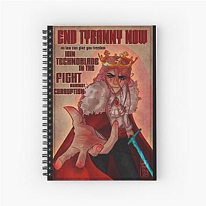 technoblade anarchy propaganda fanart Spiral Notebook