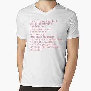 Technoblade T-Shirts - Technoblade potato boy speech V-Neck T-Shirt RB0206