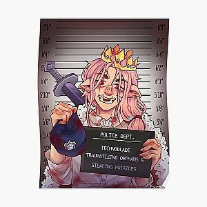 Technoblade Posters - Technoblade Mugshot Poster RB0206