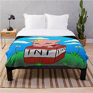 Technoblade Bedding Sets - Technoblade sleeping on TNT Throw Blanket RB0206