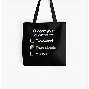 Technoblade Bags - Choose your character - Technoblade (2) All Over Print Tote Bag RB0206
