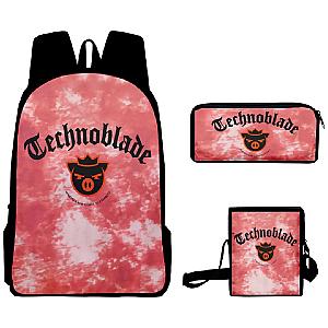 Technoblade Backpacks - To Eternity Pink Tie Dye Backpack 3 Pieces Sets