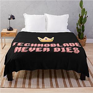 Technoblade Blankets – Technoblade Never Dies Crown Throw Blanket