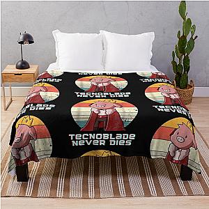 Technoblade Blankets – Technoblade Never Dies Retro Throw Blanket
