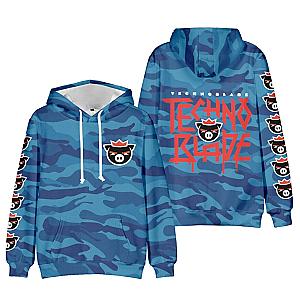 Technoblade Logo Printed Double Sides Tie-Dye Pullover Hoodie