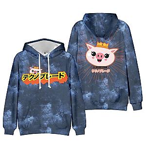 Technoblade Piggy Printed Double Sides Tie-Dye Pullover Hoodie