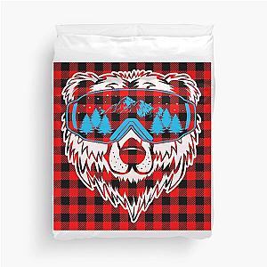 Bear Grizzli Cute Fanny Gifts  For a Fan of Grizzley and  SKIING Duvet Cover