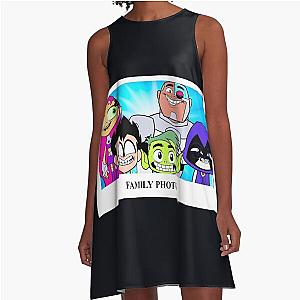 Teen Titans Go Family Photo Time A-Line Dress