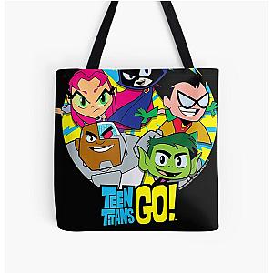 Teen Titans Go Group All Over Print Tote Bag