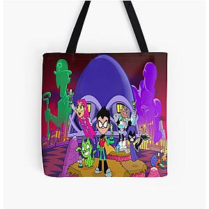 Funny Teen Titans Go gift for kids Teen Titans Go DC Superhero Girls All Over Print Tote Bag