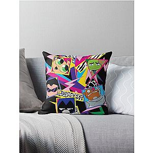 Kids DC Comics Teen Titans Go Funky Portraits Premium Throw Pillow