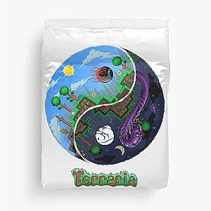 Terraria Game Night And Day Horror  Duvet Cover