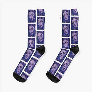 Tessa Thompson Hand Drawn Oil and Ink Portrait Socks