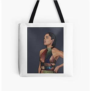 Tessa Thompson Dark Background All Over Print Tote Bag