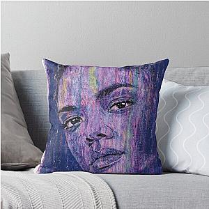 Tessa Thompson Hand Drawn Oil and Ink Portrait Throw Pillow