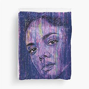 Tessa Thompson Hand Drawn Oil and Ink Portrait Duvet Cover