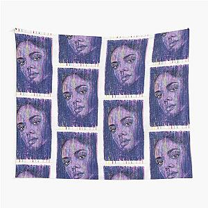 Tessa Thompson Hand Drawn Oil and Ink Portrait Tapestry