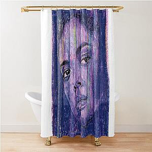 Tessa Thompson Hand Drawn Oil and Ink Portrait Shower Curtain