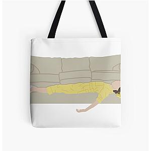 Tessa Violet yellow couch All Over Print Tote Bag
