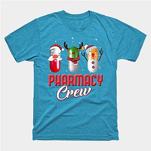 Pills Snowman Reindeer Santa Claus Pharmacy Crew Christmas T-Shirt TP1201