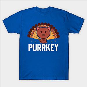 Purrkey Turkey Cat Pun Funny Thanksgiving Cat Lover T-Shirt TP1201