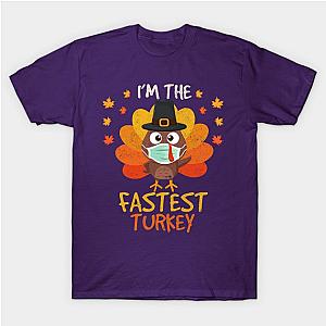 I'm the Fastest Turkey Fuuny Thanksgiving 2020 Face mask T-Shirt TP1201